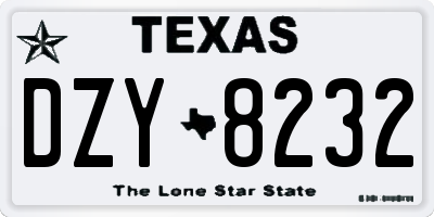 TX license plate DZY8232