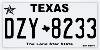 TX license plate DZY8233