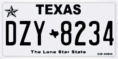 TX license plate DZY8234