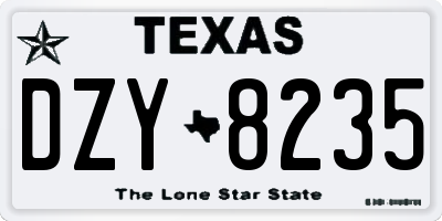 TX license plate DZY8235