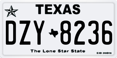 TX license plate DZY8236