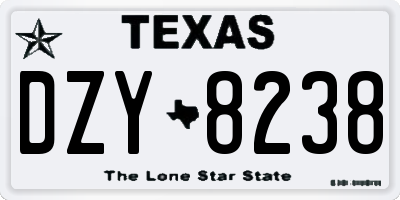 TX license plate DZY8238