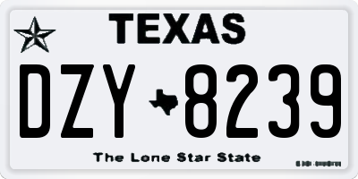 TX license plate DZY8239