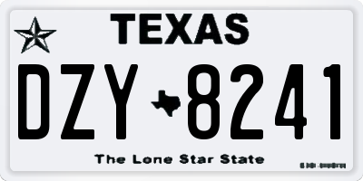 TX license plate DZY8241