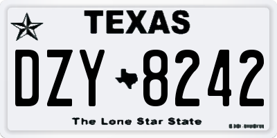 TX license plate DZY8242