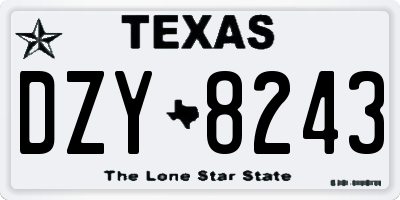 TX license plate DZY8243