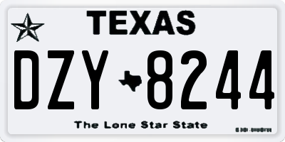 TX license plate DZY8244