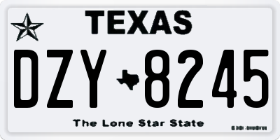 TX license plate DZY8245