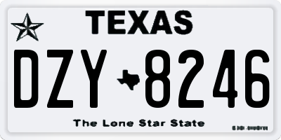 TX license plate DZY8246