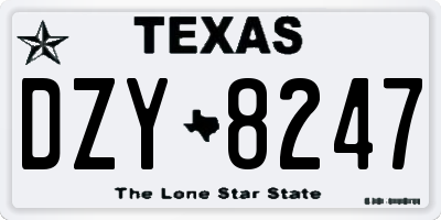 TX license plate DZY8247