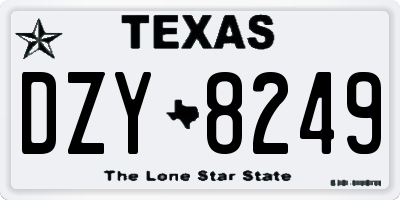 TX license plate DZY8249