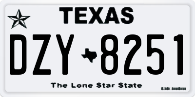 TX license plate DZY8251