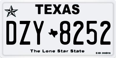 TX license plate DZY8252