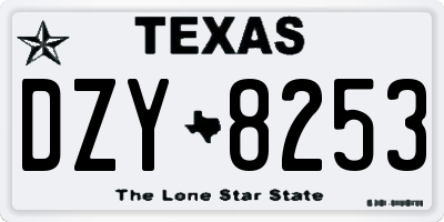 TX license plate DZY8253