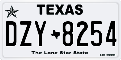 TX license plate DZY8254