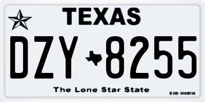 TX license plate DZY8255