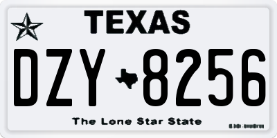 TX license plate DZY8256