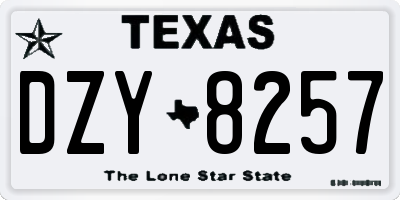 TX license plate DZY8257