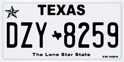 TX license plate DZY8259