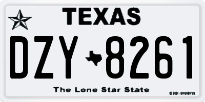 TX license plate DZY8261