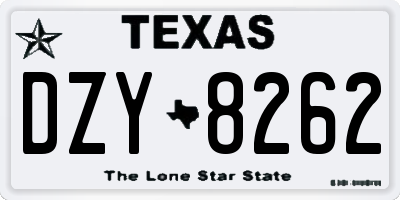 TX license plate DZY8262