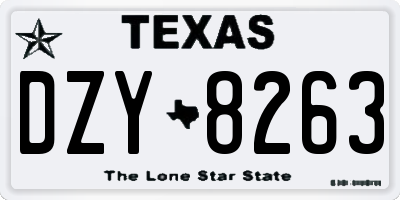 TX license plate DZY8263