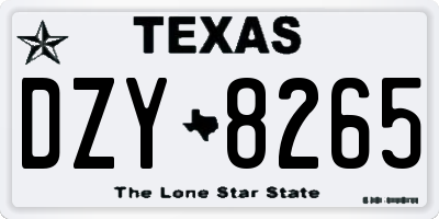 TX license plate DZY8265