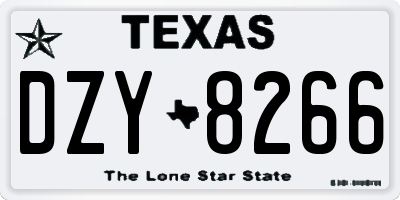 TX license plate DZY8266