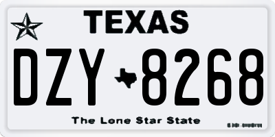 TX license plate DZY8268