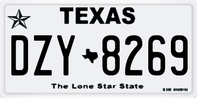 TX license plate DZY8269