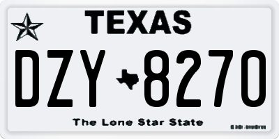 TX license plate DZY8270