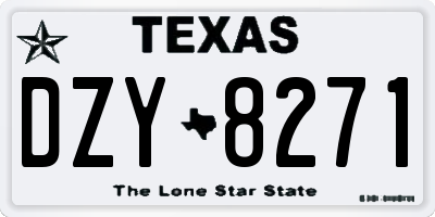 TX license plate DZY8271