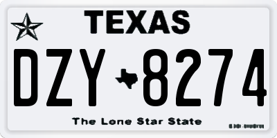 TX license plate DZY8274