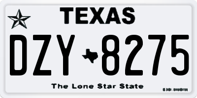 TX license plate DZY8275