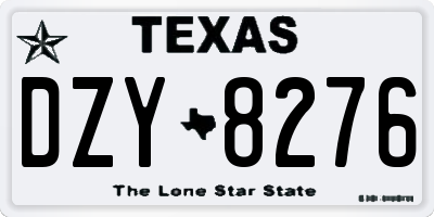 TX license plate DZY8276