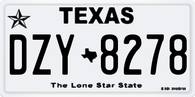 TX license plate DZY8278