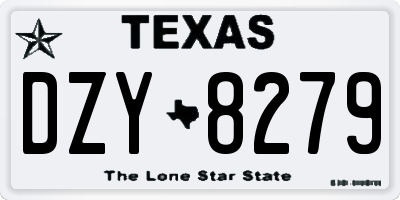 TX license plate DZY8279