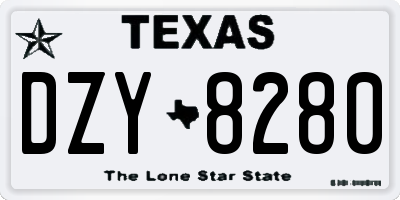 TX license plate DZY8280