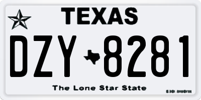 TX license plate DZY8281