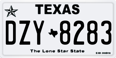 TX license plate DZY8283