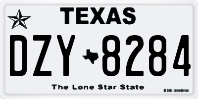 TX license plate DZY8284