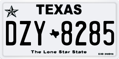 TX license plate DZY8285