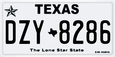 TX license plate DZY8286