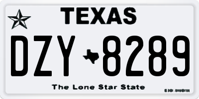 TX license plate DZY8289