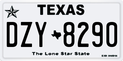 TX license plate DZY8290