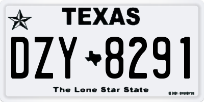 TX license plate DZY8291