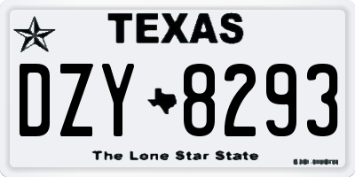 TX license plate DZY8293