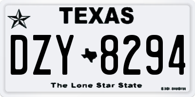 TX license plate DZY8294