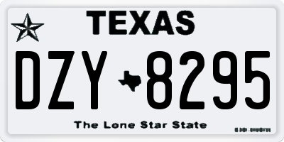 TX license plate DZY8295