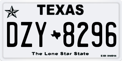 TX license plate DZY8296